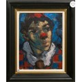 Hennie Niemann `Oil Painting `Surprised Clown`