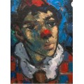 Hennie Niemann `Oil Painting `Surprised Clown`