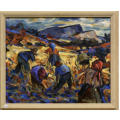Hennie Niemann `Harvesters` Oil, Signed and Dated 2020 Size 50X60cm