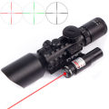 3-10x42 Rifle Scope Sight With Red Laser Accurate Scope Aiming Mil Dot Reticle