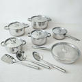 15PCS Cookware Sets Stainless Steel Cooking Pot Set with Kitchen Utensils