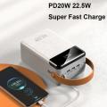 Mobile Power Bank Fast Charging 80000mah With Pd Port + Led Light