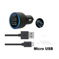 20W Dual Port Car Charger With Micro Usb Cable