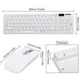 Hk6800 With Keyboard Film, Black/White, Ultra-Thin 2.4g Wireless Keyboard And Mouse Combo