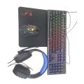 4-In-1 Gaming Rgb Set Wired Backlit Keyboard + Mouse + Headphones + Mouse Pad