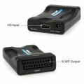 1080P Hdmi To Scart Converter Digital To Analog Signal Adapter Suitable For Sky Hd Suitable For Ntsc