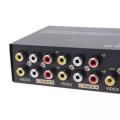 For Dvd Hdtv W Power Splitter, 1×4 Box Av Video Audio Splitter With Metal Case 1 Input 4 Output