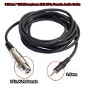Braided Shield For Microphone Mixer 1.5M+3.5mm Stereo Jack Male To Xlr Female Cable Foil