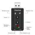 Usb Sound Card Virtual 7.1 3D External Usb Audio Adapter Headset Microphone