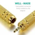 Connector Universal Brass Gold Plated 3.5mm Male To 6.35mm Female Stereo Audio Adapter Jack Connecto