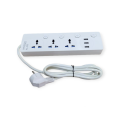 Treqa Pl-506 4 Power Sockets With Independent Off Switches + 3 Usb Ports 2M Cable Strip