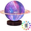 18cm Usb Rechargeable Rotating Galaxy Moon Lamp With Remote Control