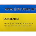 9pcs 1/2`` DR Torx Bit Socket Set