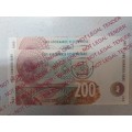 2 TIMES UNC TWO HUNDRED RAND NOTES CL STALS