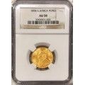 Premium ZAR Gold | 1898 ZAR 1 Pond NGC Certified AU58 | Undergraded: This is an MS coin