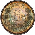 S. Africa: 1897 ZAR 6D (Sixpence) PCGS Certified MS65 (Finest Known)