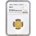 S. Africa: 1896 ZAR Gold 1/2 Pond NGC Certified MS61