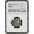 S. Africa: 1895 ZAR 1 Shilling NGC Certified AU55