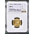 S. Africa: 1896 ZAR Gold Pond NGC Certified MS61