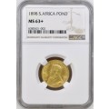 S. Africa: 1898 ZAR Gold Pond NGC Certified MS63+