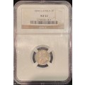 S. Africa: 1894 ZAR 3D (Threepence) NGC Certified AU53