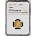 S. Africa: 1896 ZAR Gold 1/2 Pond NGC Certified AU58