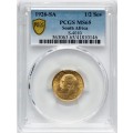S. Africa: 1926 KGV Gold 1/2 Pound/Sovereign PCGS Certified MS65