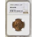 S. Africa: 1935 KGV 1/2 Penny NGC Certified MS66RB