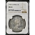 S. Africa: 1953 QEII 5 Shillings (Crown) NGC Certified MS65
