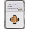 S. Africa: 1955 QEII 1/4 Penny (Farthing) NGC Certified MS65RD