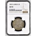 S. Africa: 1893 ZAR 2 Shillings (Florin) NGC Certified AU55