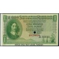 S. Africa (Reserve Bank): ND(1951/58) MH De Kock 1 Pound Color Trial Specimen Note