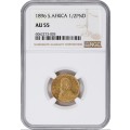 S. Africa: 1896 ZAR Gold 1/2 Pond NGC Certified AU55