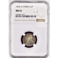 S. Africa: 1892 ZAR 6D (Sixpence) NGC Certified MS61