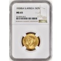 S. Africa: 1928 KGV Gold Pound/Sovereign NGC Certified MS65