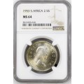 S. Africa: 1953 QEII 2.5 Shillings (Halfcrown) NGC Certified MS64