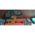 CHINESE SCROLL AND HAND FAN