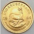 1984 1/10 Ounce Gold Proof Krugerrand Graded, Slabed and Certified by SAGCE