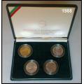 1987-1988 4 Coins Portuguese Prestige Proof Set, Series I, Portuguese Discoveries