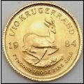 1984 1/10 Ounce Gold Proof Krugerrand, Graded Slabed and Certified