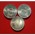 SILVER CROWN SET IN MINT STATE CONDITION. 1947/48/49. BID IS PER CROWN TO TAKE 3.