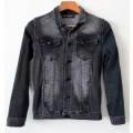 Boyfriend Trucker Black Stretch Denim Jacket Size 32