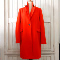 EDIT COLLECTION FULLY LINED WINTER COAT - ORANGE WITH NAVY ACCENT
