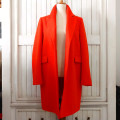 EDIT COLLECTION FULLY LINED WINTER COAT - ORANGE WITH NAVY ACCENT