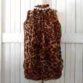 LEOPARD PRINT BUBBLE BLOUSE WITH PEARL EMBELLISHMENT NECKLINE