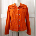 STRETCH DENIM JACKET - ORANGE