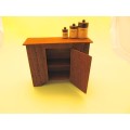Dollhouse Miniature 1:12" Tudor style food storage cupboard - stunnimg