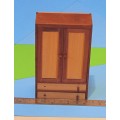 Miniature Dollhouse 1/12"  scale - hand made 2 tone wooden cupboard with drawers - 2 knobs missing
