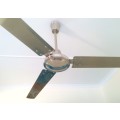 ceiiing Fan - as new stainless steel.  3  x 60mm blades,multi-setting control, whisper silent