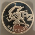 1992 1oz silver content SANGS certified slabbed proof 2 Rand Barcelona Olympics